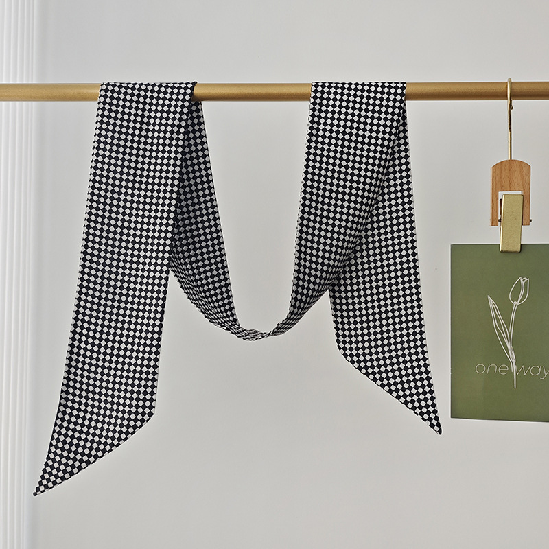 Diseñador de bufandas de seda larga mujer ins moda bolsa cinta de moda universal bufandas coreanas correa de cabello