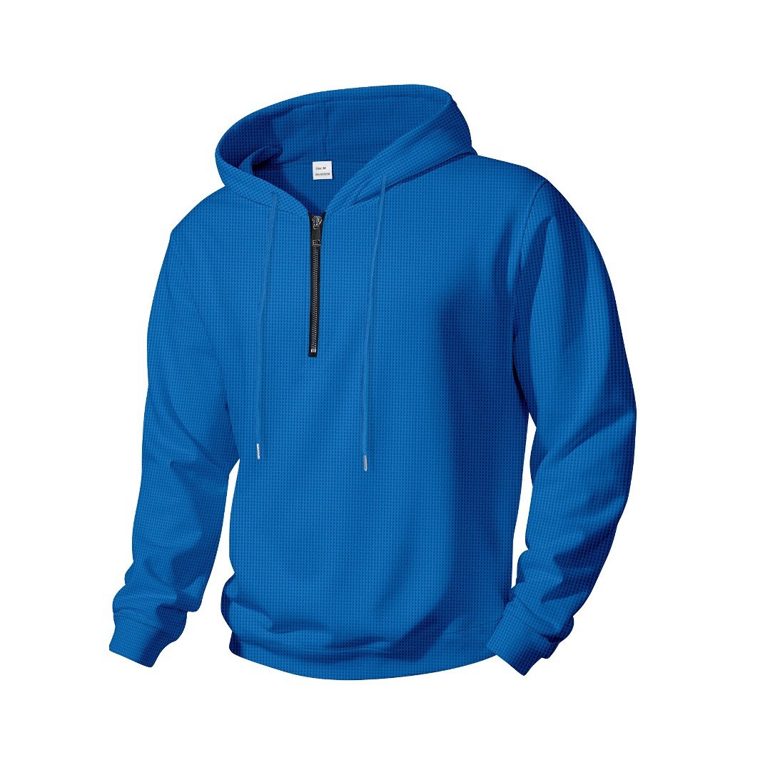 Men's Lightweight Hooded Half-Zip Pullover Sweatshirt - Casual Outdoor Sportswear For Fall & Spring (S-XXXL, Black/White/Grey/Khaki/Blue)_voghion.com