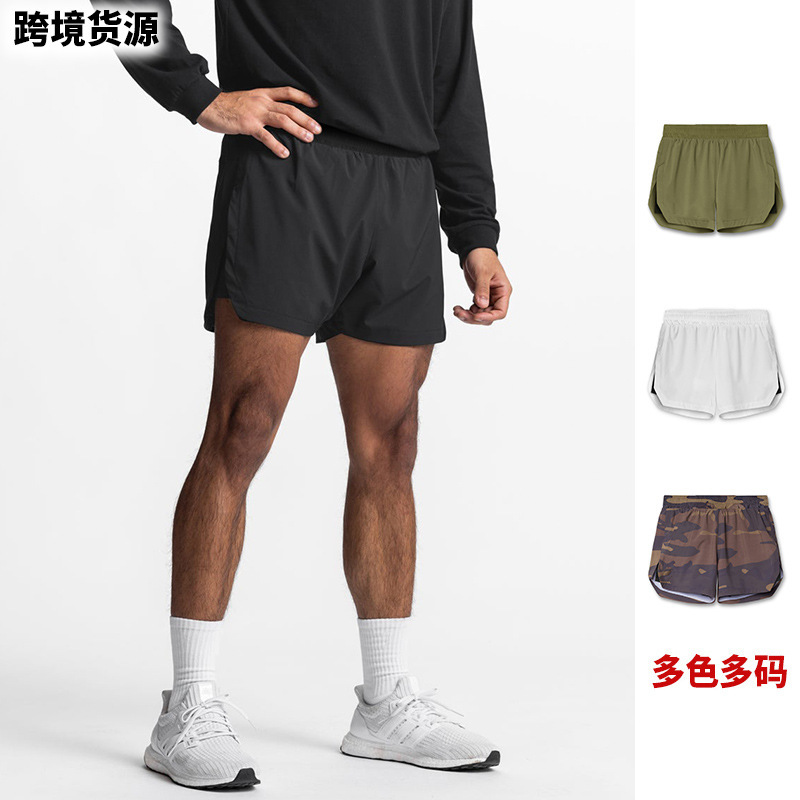 Cross-Border Men's Clothing Summer Men's Shorts for Outdoor Wear American-Style Youth Double-Layer Sports Shorts Men's Outdoor Running Fitness Pants