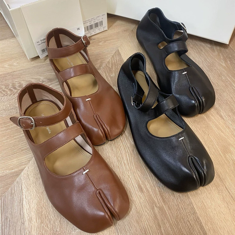 Оригинальная однотонная нишкая кожаная обувь с носовыми ножками ins25 лет с неглубоким ртом