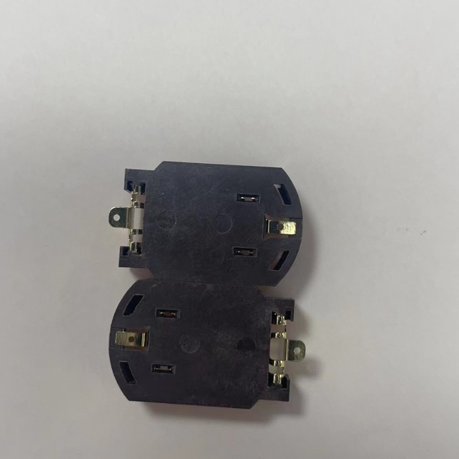 CR2032-8电池座带孔易上锡 3V 棕色镀金贴片耐高温主板电池座