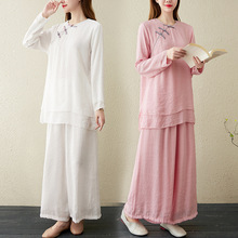 佛系套装女 禅意女装 中国风瑜伽两件套装居士禅修茶禅服