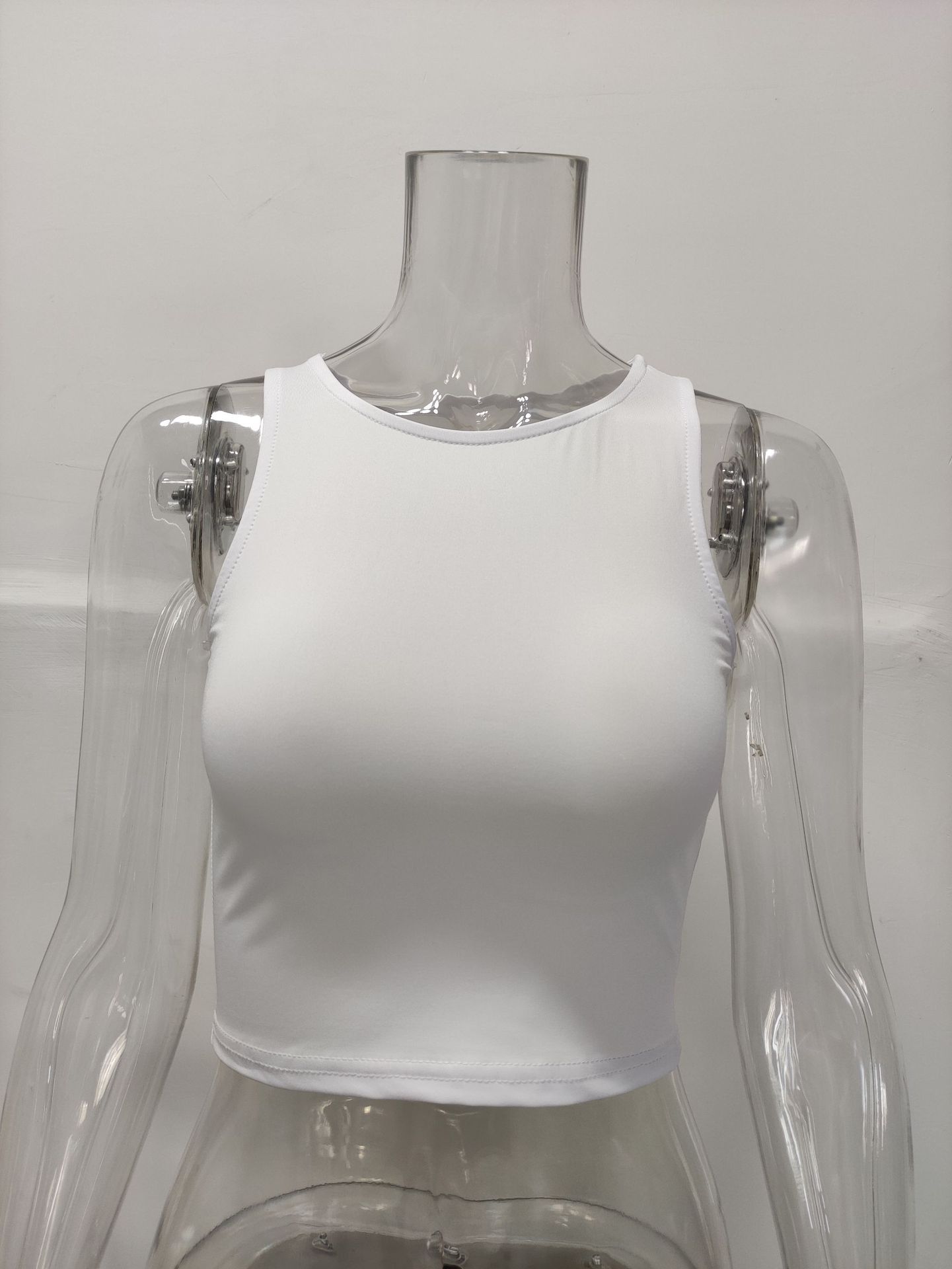 Women's Clothing Summer Solid Color Sleeveless Round Neck Tank Vest T-Shirt Women's New Wish Fashion Top_ecoleips.com