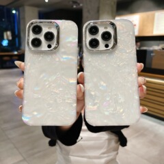 シンプルな貝殻模様のiPhone16/14pro/13/16promax/17pro対応スマホケース（新作、女性向け）