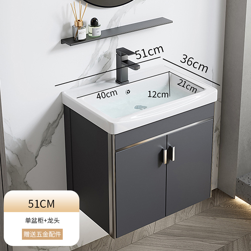 2024 nuevo espacio engrosado aluminio baño gabinete lavabo combinación baño lavabo piscina cerámica integrado