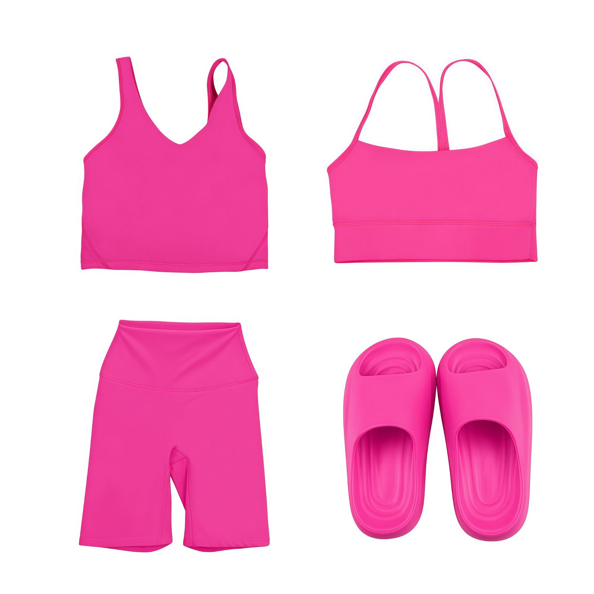 Conjunto deportivo de 4 piezas para mujer con capri y chaleco_voghion.com