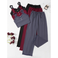 N 67584 Lace Trim Cami Loungewear Set �ٽz�����Ҿӷ��ɼ���