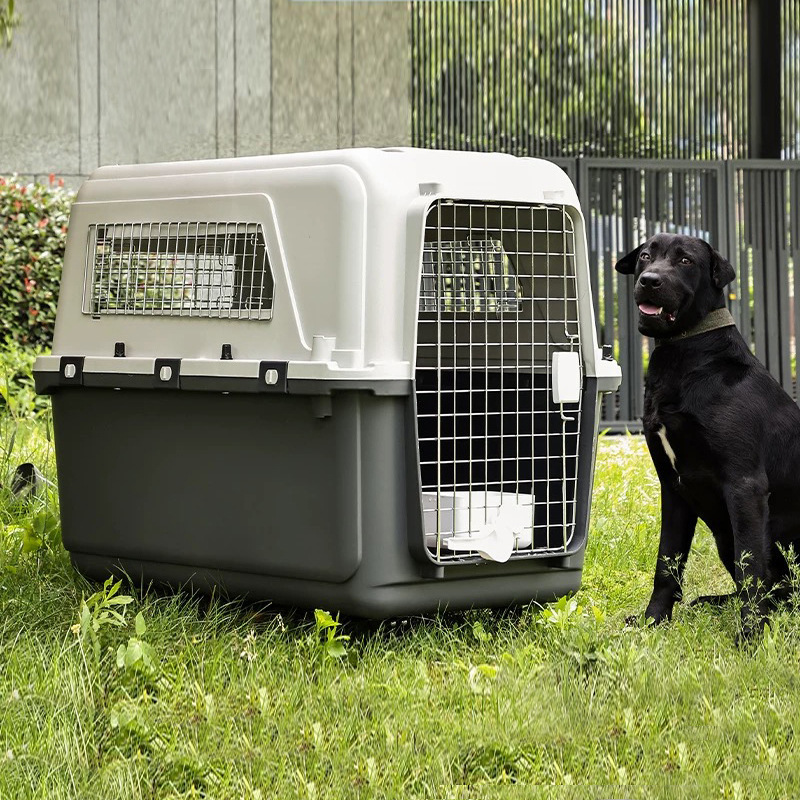 Pet Air Transport Box for Cats and Dogs, Convenient Car-Mounted Breathable Travel Trolley Box