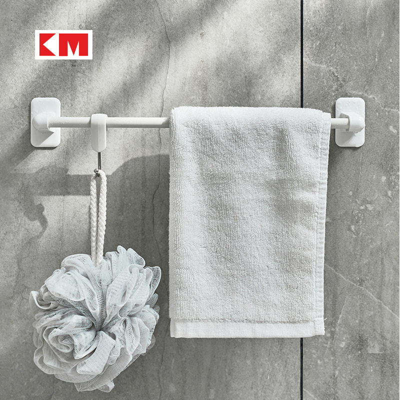 Km5133 Towel Rack Punch-Free Bathroom Bathroom Household Multi-Functional Storage Rack Wall-Mounted Single-Pole Storage Rack