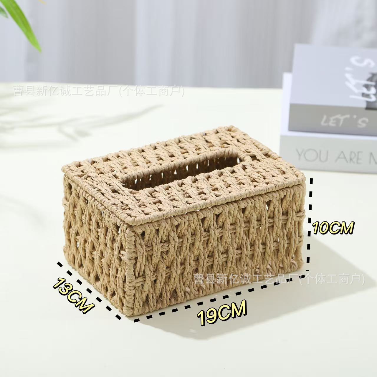 Caja de toallas tejida a mano inswind nuevo estilo caja de dibujo de papel rojo en línea sala de estar caja de papel de alto grado viento pastoral