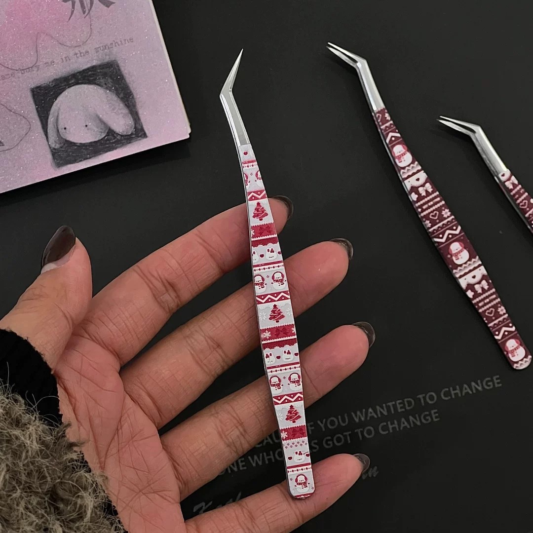 Cute little horse tweezers, decorative stickers, long-nosed, high-precision tweezers for crafting, DIY false eyelash tweezers
