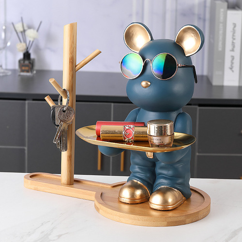 Creative Bear Entrance Hall Key Holder Shelf Decorative Item Home Living Room Shoe Cabinet Ornament Money Bank Gift