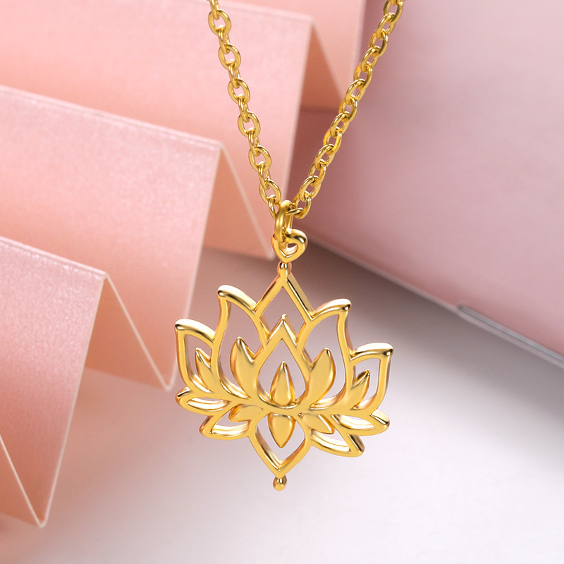PVD Coated Gold Plating Process 18K Real Gold Plated Plating Material PVD Coated Real Gold Plated Flower Stainless Steel Copper Simple Style Waterproof Non Tarnish Rings Necklace