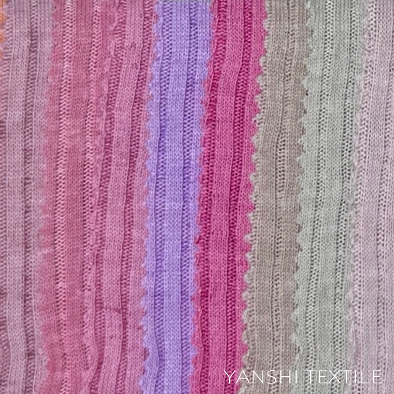 厂家直销现货  YG987 雪花坑条 亲肤阔腿裤打底衫连衣裙针织布料