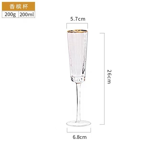 三角金边红酒杯套装家用高脚杯高颜值香槟杯高级感水晶白葡萄酒杯|undefined