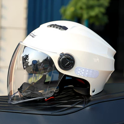Helmet for Women, Motosiklet kaskı (dəbilqə) - off-white-double-mirror-transparent-mirror-one-size-fits-all