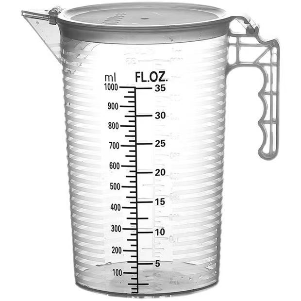 Taza de medir Taza de precipitados con asa Taza de escala doméstica de grado alimenticio Taza de medición comercial Taza de medición de plástico con escala para cocina