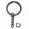 Source manufacturer Dongguan spot metal dumb black key flat ring plus 1.2*4 section button chain key chain accessories