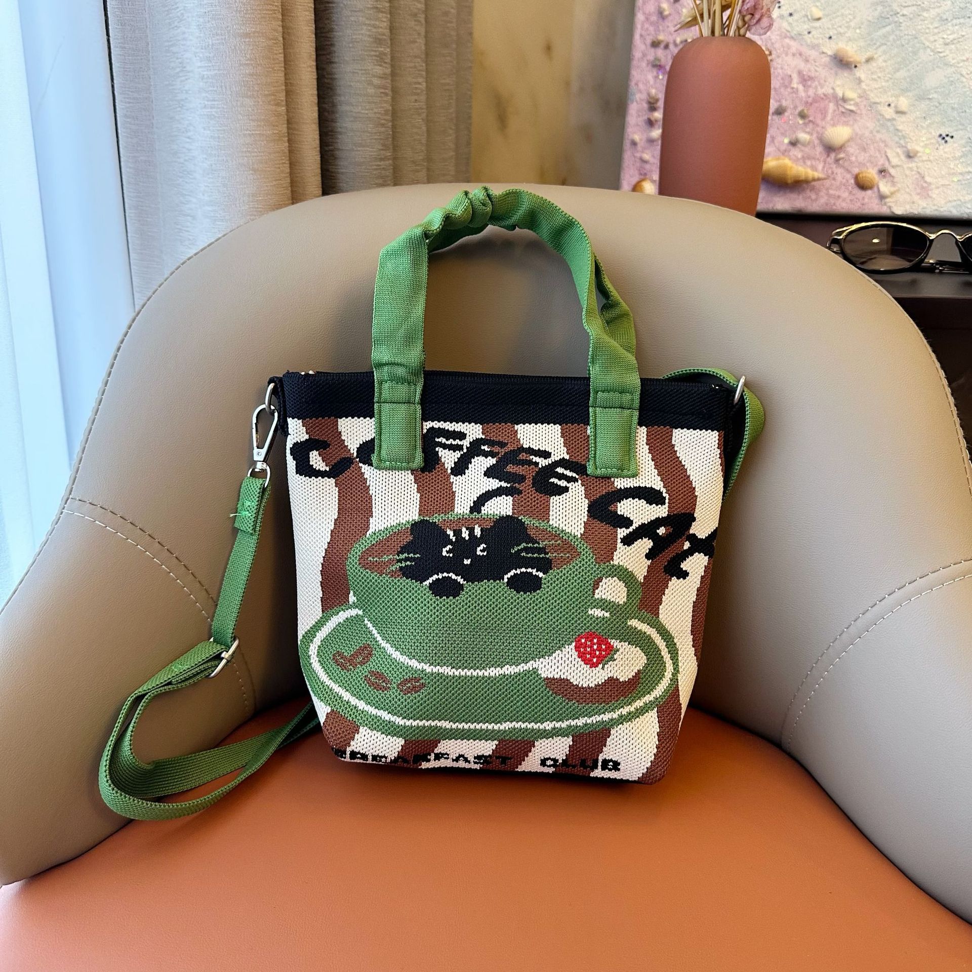 Nueva serie coreana lindos bolsos de mano de bolsos de pequeño diseño universal bolsos de punto de gran capacidad bolsos de hombro image 7