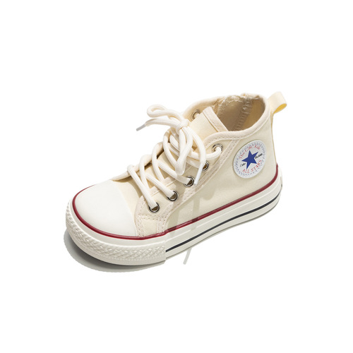 TheCBC【Daily Classics】Children's Canvas Shoes Spring and Autumn New Boys and Girls High Top Side Zipper Sneakers 23103