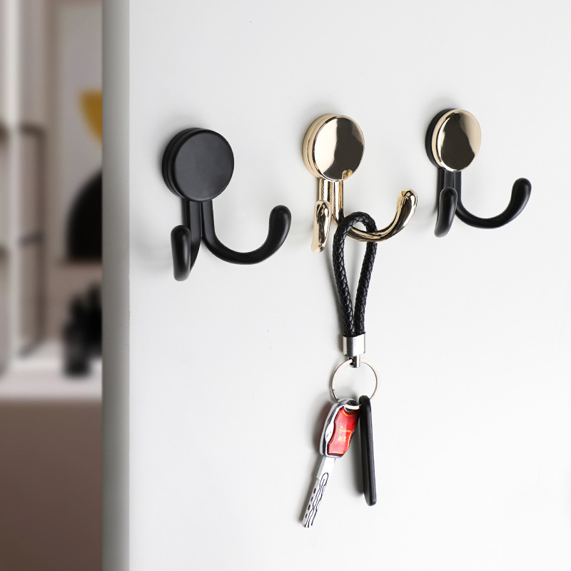 Furniture, clothing, gold and black small hooks, modern minimalist cabinet and wardrobe hooks, kitchen and bathroom wall-mounted single hooks