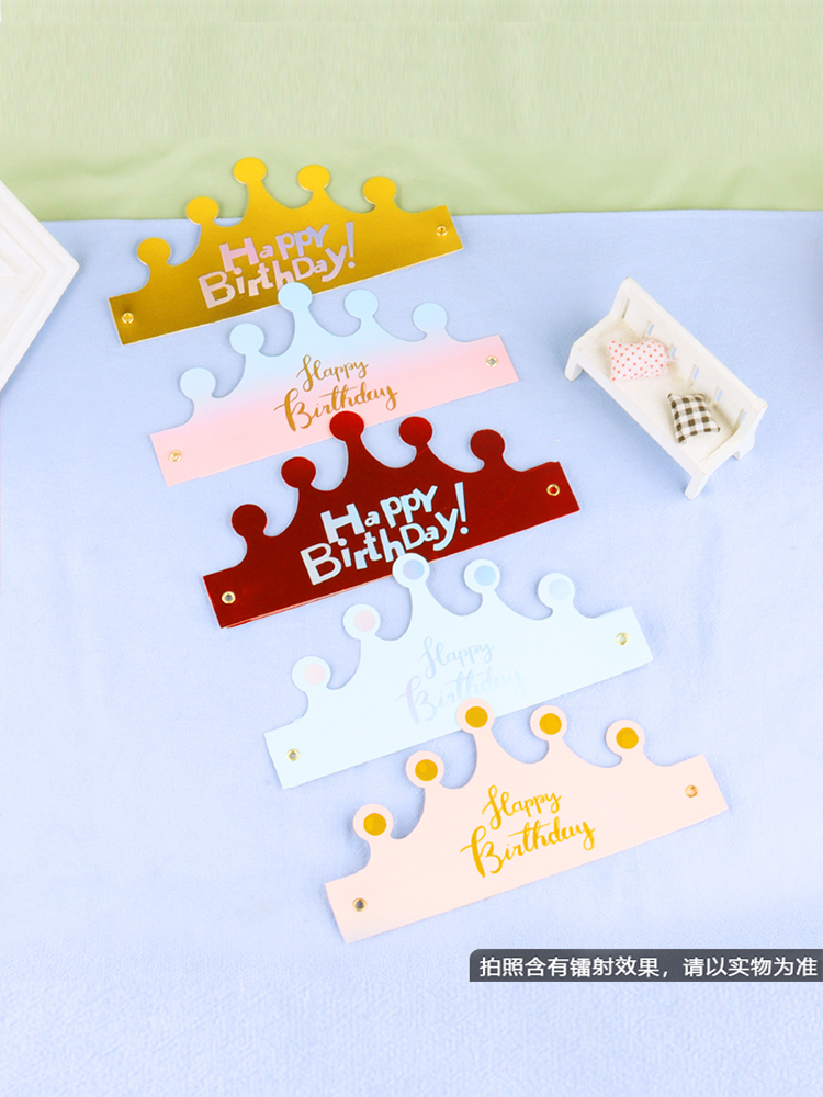 Sombreros de cumpleaños plegables lotes de corona dorada pastel feliz 2024 corona independiente embalaje personalizado para adultos