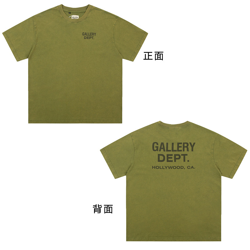 VTG GALLERY DEPT camiseta retro de manga corta lavada y desgastada graffiti arcoíris suelta antiniebla pareja de media manga hombres