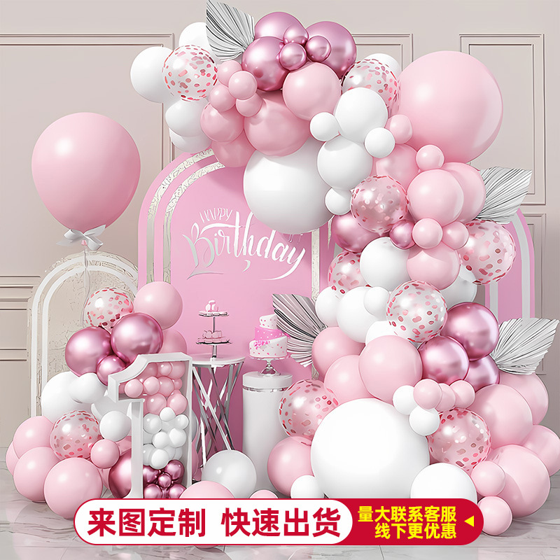 Arco de apertura transfronterizo Cadena de globos Decoración de globos de cumpleaños Juego de paquete de fiesta de decoración Suministros de escena de alta calidad