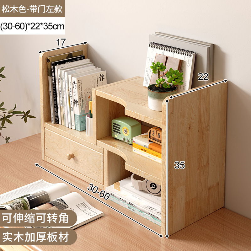 Estante de escritorio de madera sólida estante de almacenamiento retráctil armario de color nuez pequeño estante de escritorio transformación de la estación de esquina