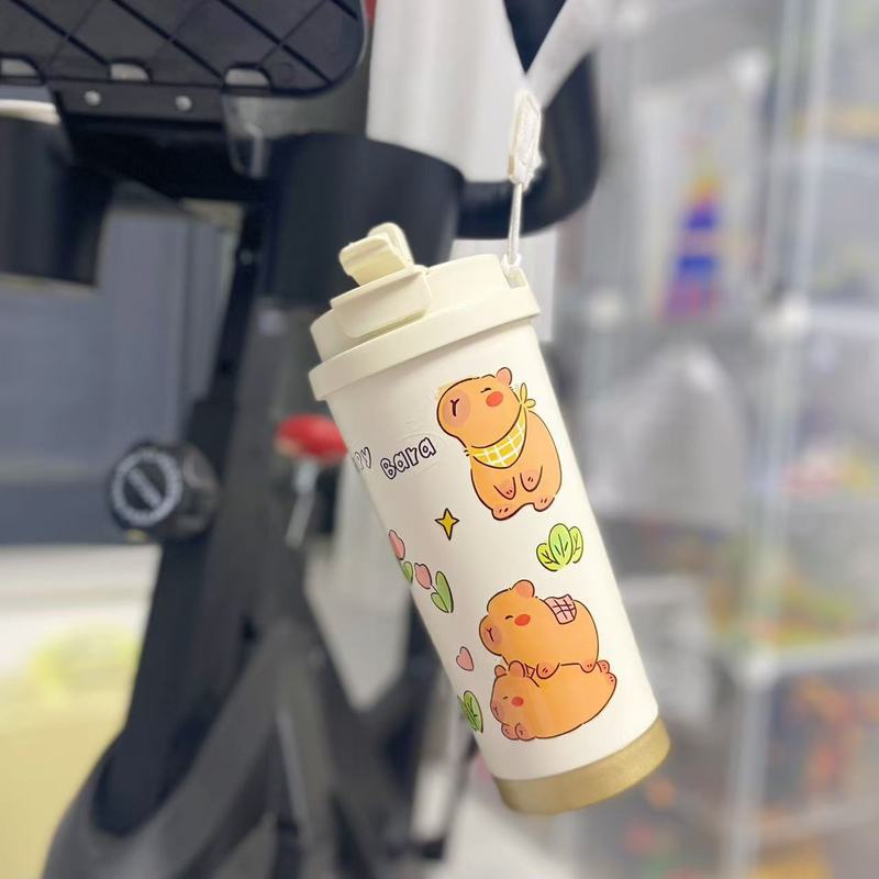 漫画ステンレス鋼カップ高価値断熱カップ 316 大容量コーヒーカップポータブル Capibara 学生カップ|undefined