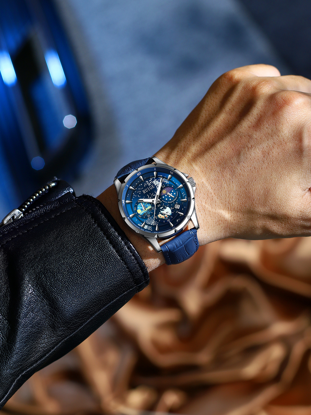 Herren Quarzuhr Star Ocean Multifunktional Leuchtend Wasserdicht_voghion.com