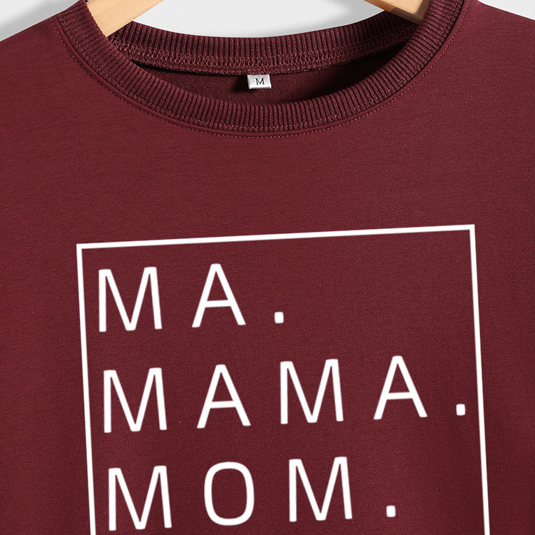 Amazon estación independiente ma mamá Bruh carta suelta Otoño e Invierno tocar fondo de manga larga más tamaño suéter al por mayor
