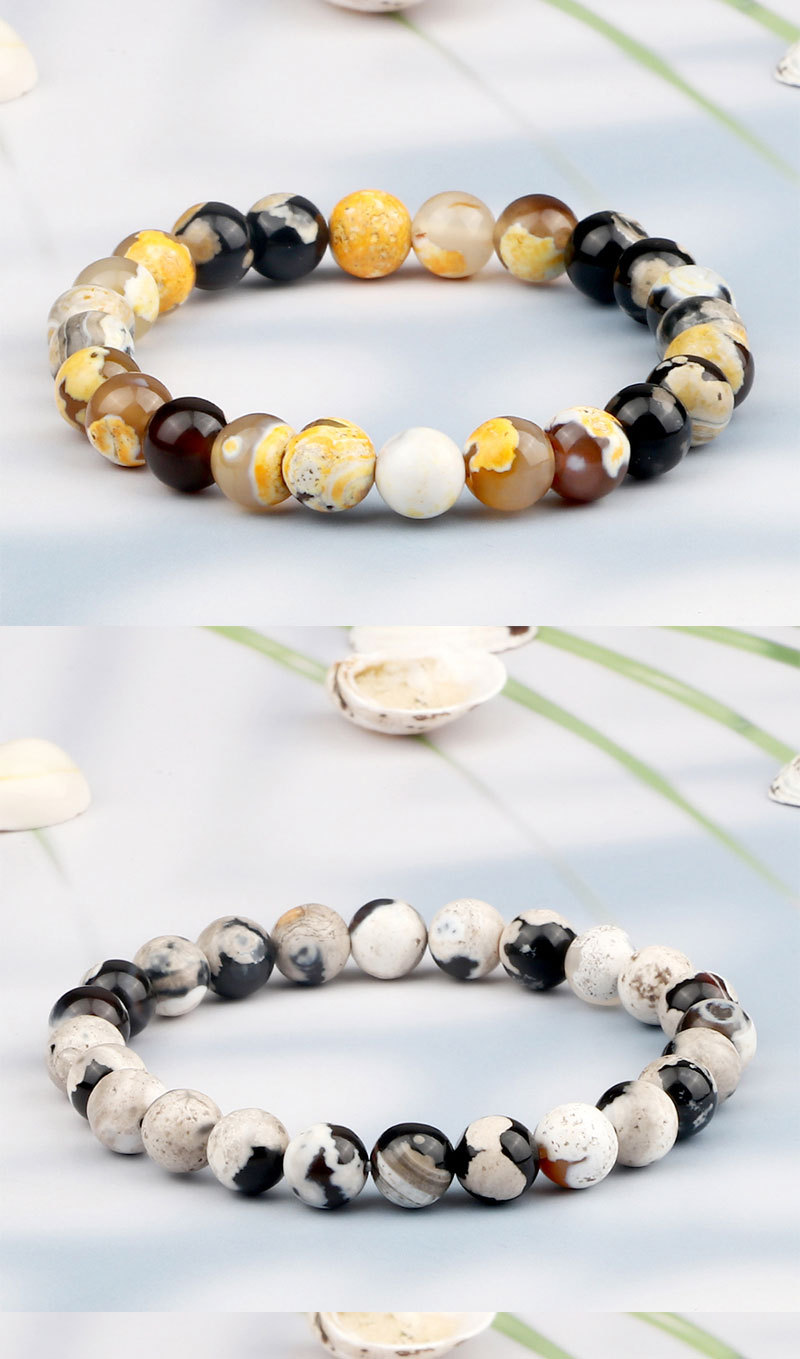 Set di bracciali di perline in agata di fuoco intrecciate a mano_voghion.com