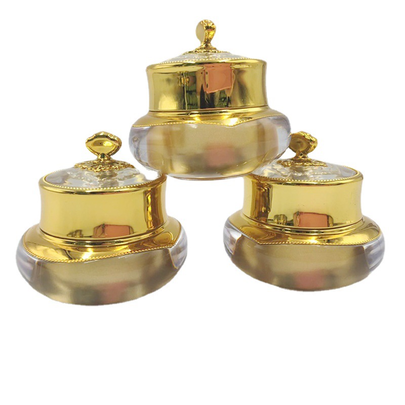 15g皇冠瓶金色5g10g贵妇膏小样亚克力膏霜瓶面霜宫廷化妆品空瓶子