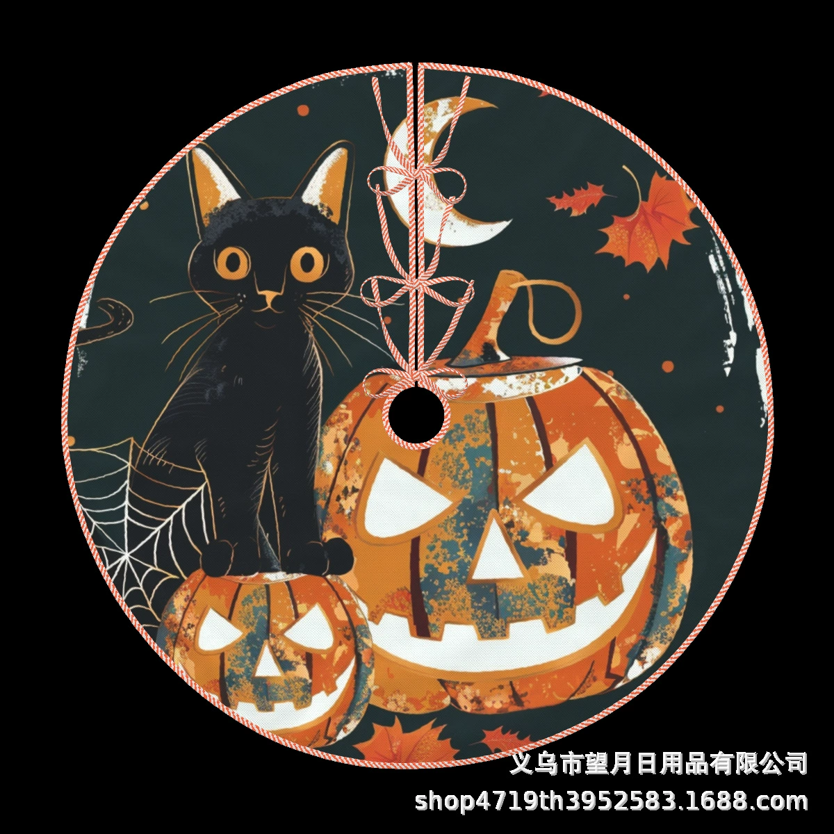 Кроссбордная сеkс Halloween елочная юбка новая фланелевая линя рождественские украшения тыква призрак летучая мышь черная кошка ведьма