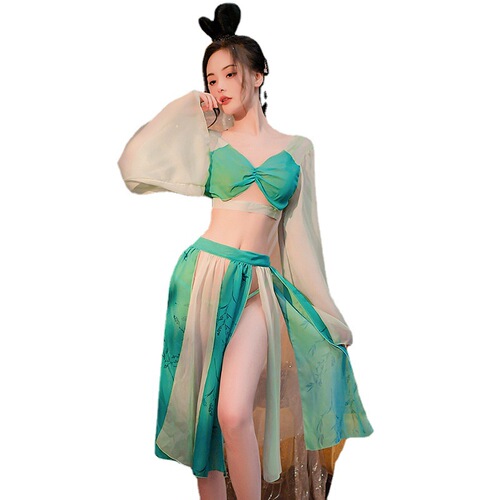 Tang suit long-sleeved sexy underwear  new ancient style Hanfu uniform temptation flirting hot passion in bed 5354