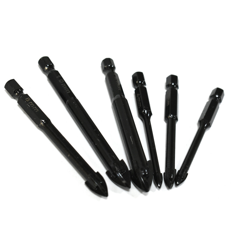 Cruz de cuatro hojas de aleación taladro multi-funcional pared de Metal perforación triángulo taladro de vidrio al por mayor agujero abridor traje