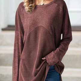 圆领官方图片纯色欧美套头红色街头潮人女式卫衣绒衫