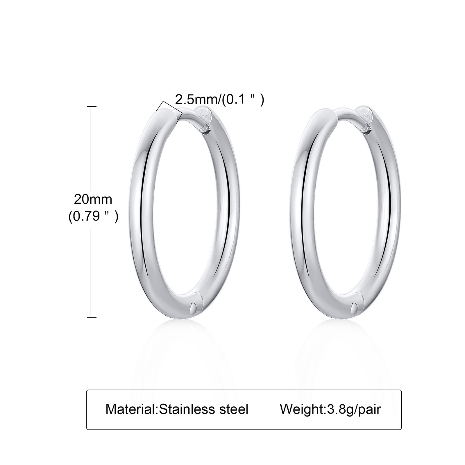 Stainless Steel Minimalist Hoop Earrings 3