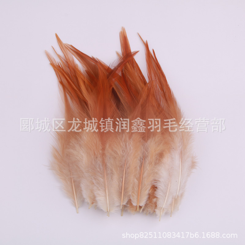 工厂批发4-6英寸红尖鸡毛散毛羽毛饰品逗猫棒装饰羽毛捕梦网材料