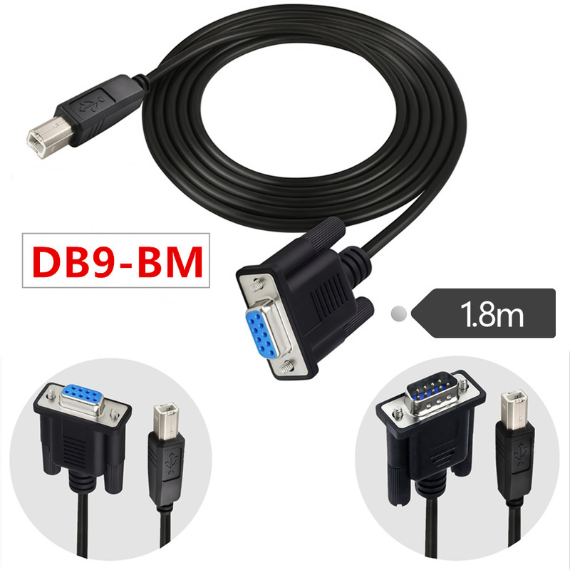 USB B Port to Rs232 Serial Port Cable USB Printing Port to Db9 Pin Female Data Transmission Cable Serial Port to USB Port USB B Port to Rs232 Serial Port Cable USB Printing Port to Db9 Pin Female Data Transmission Cable Serial Port to USB Port