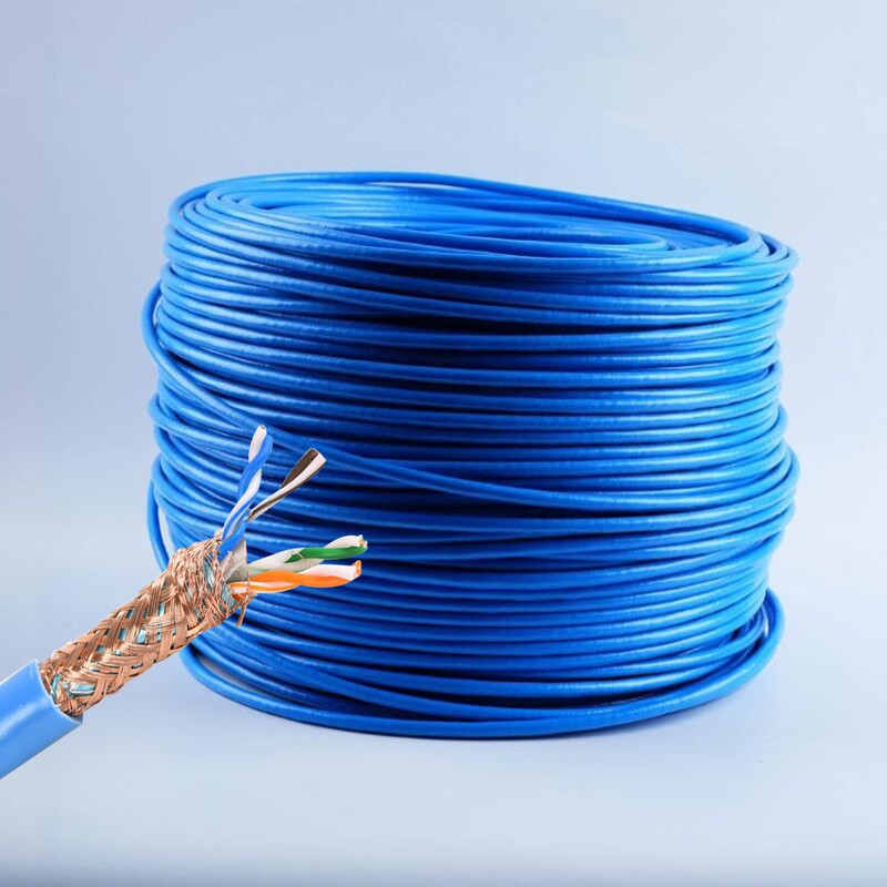 Yunnan Braided Mesh Sftpcat6E Double-Shielded Network Cable 305m Oxygen-Free Copper Category 6A Communication Wholesale Engineering Special