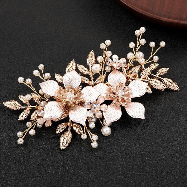 retro golden hairgrip handmade