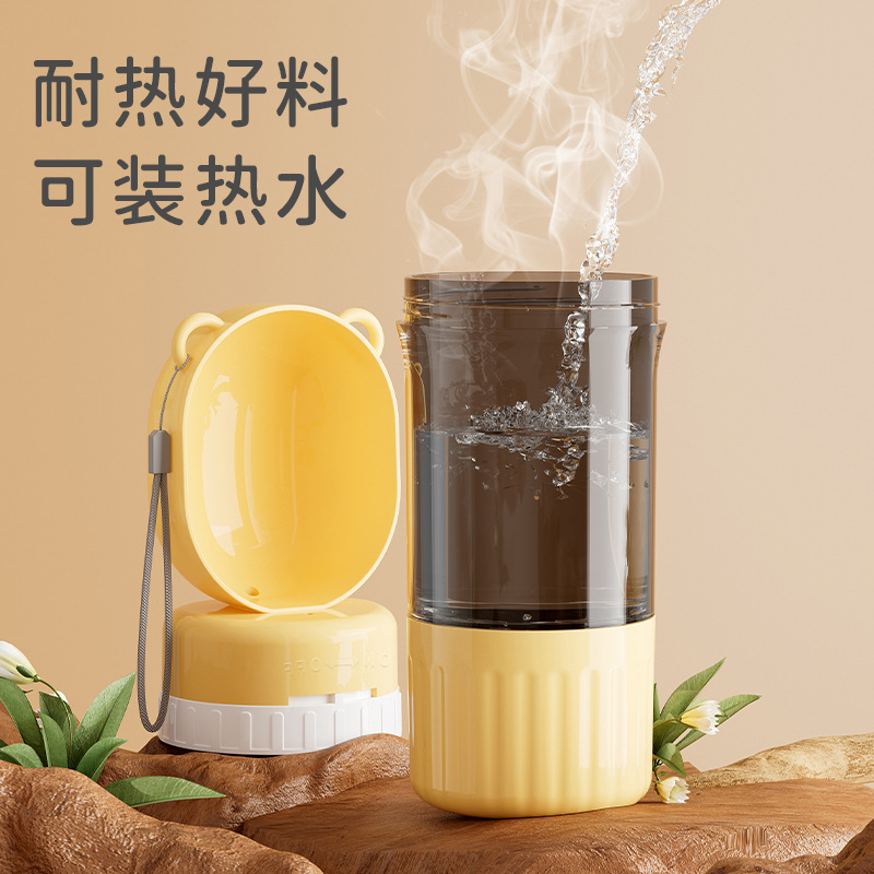 Taza de salida para mascotas, taza de acompañante, agua potable al aire libre, bebedero para mascotas portátil, taza de agua dos en uno, suministros para mascotas