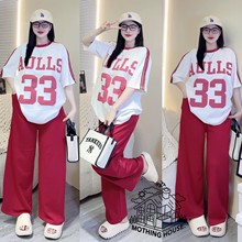 白色运动休闲套装女夏季薄款时尚洋气时髦减龄短袖阔腿裤两件套潮