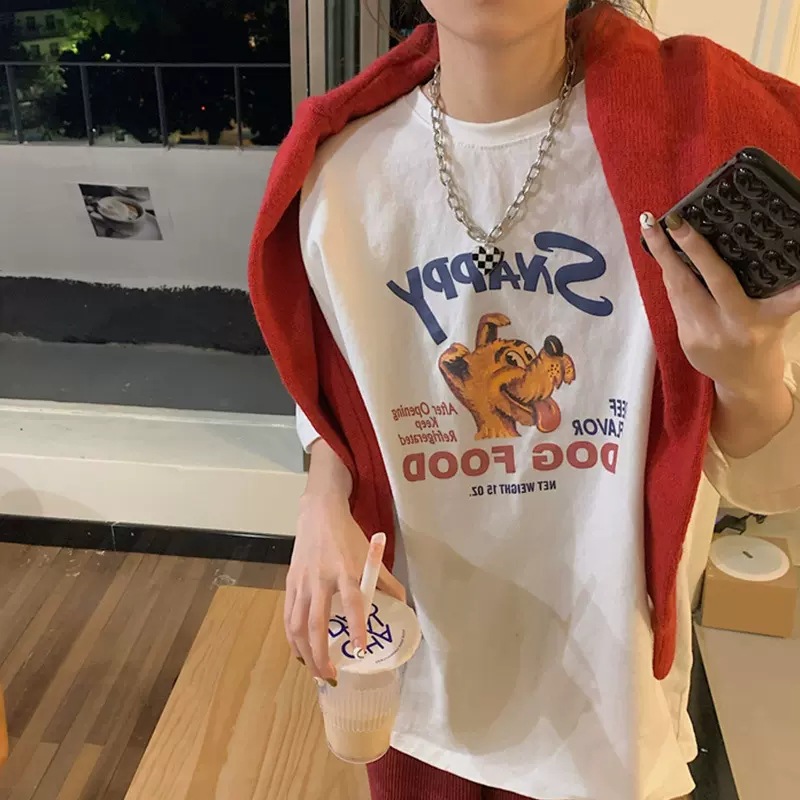 레트로 작은 노란 개 [흰색]]