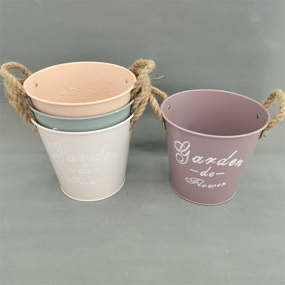 Новое креативное Оловянное ведро LOGE в европейском стиле с принтом в стиле ретро, цветочный магазин, мясистый цветочный горшок, настольные украшения для дома