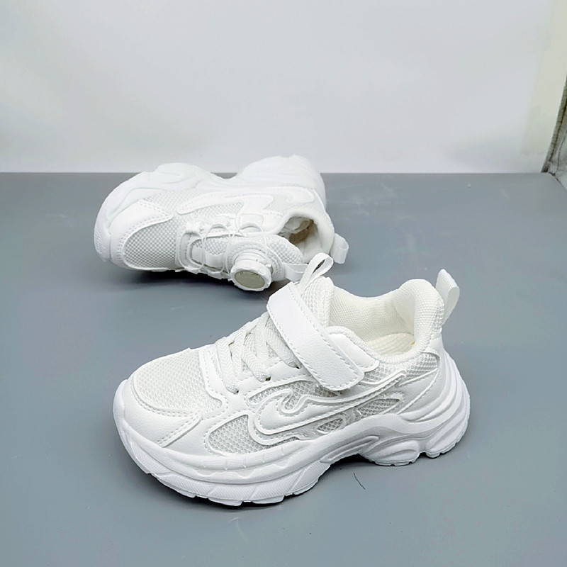 27-31 Tamaño de doble red de otoño nuevos zapatos blancos 5 - 10 niñas, niños, niños, zapatos deportivos para niños, zapatos de correr