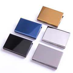 Six-Card Slot Stainless Steel Black Titanium Card Case Anti-Steal RFID Card Holder Amazon Supply Brushed Material