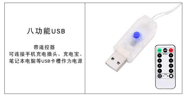亚马逊热卖圣诞窗帘灯皮线创意圣诞树卡通挂饰led闪灯卧式窗帘灯详情17